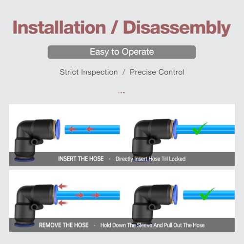 SNS Elbow 90 Degree 1/2" Tube OD Union Pipe Tube Fitting Air Line Pneumatic Connector Push to Connect Coupler(10 PCS) SPV-1/2 - size: SPV-1/2