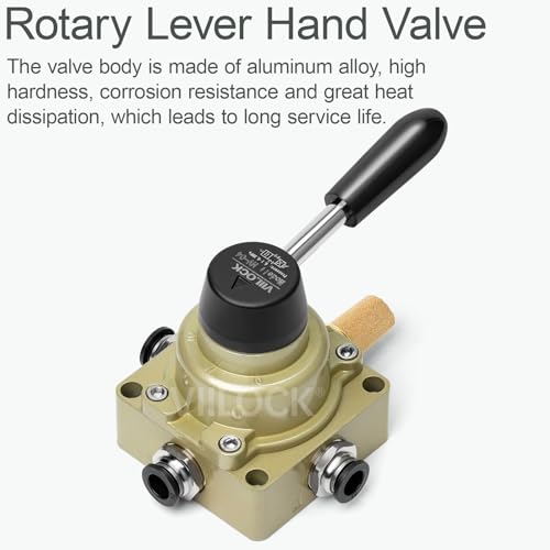 Rotary Lever Hand Valve HV-04, 3 Position 4 Way 1/2" NPT Pneumatic Manual Control Air Flow Valve (1/2" NPT) - style: 1/2" NPT