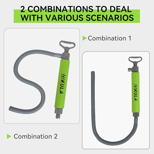 Manual Bilge Pump for Boats Kayak Canoe - Portable Siphon Pump, Kayak Bailer with Reversible Hose, Green, 19.7 Inch - color: Green, size: Large