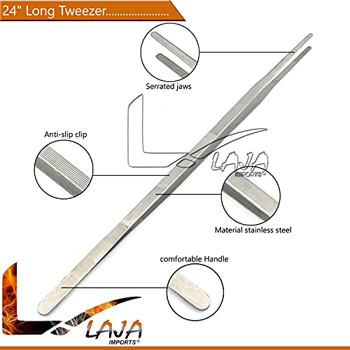 24" Tweezers (Herp Feeding Tool) Snake Reptile Stainless Steel Straight for Educational Use