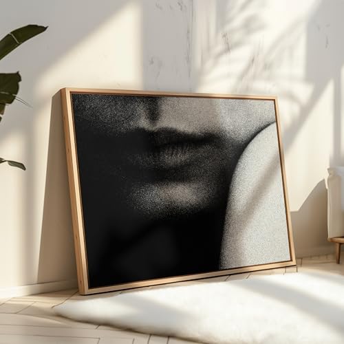 Monem Art Close-Up Portrait Print - The Lips And Line Poster - Woman Art - Monochrome Office, Living Room or Office Decor - 12x16 Unframed Wall Art by Andi Halil - color: Style-05, size: 12"L x 16"W
