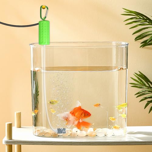 Aquarium Air Pump USB Air Pump Mini Aquarium Air Pump Ultra Quiet Fish Tank Air Pump Energy Saving Oxygen Bubbler Includes Aquarium Oxygen Tube + Air Stones 1W - color: Grass Green