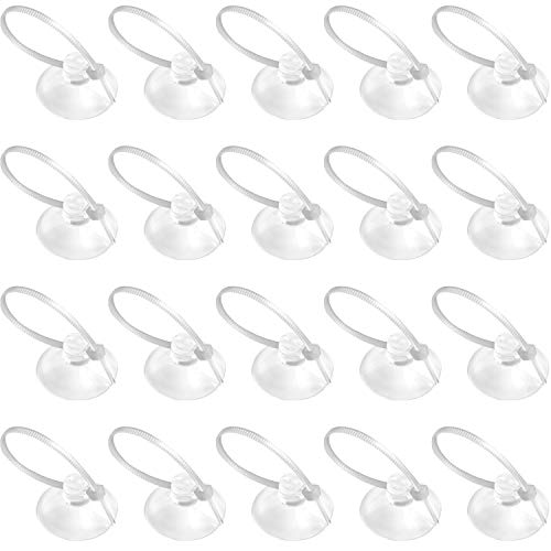 FEBSNOW Aquarium Suction Cups, Fish Tank Suction Cups Aquarium Suction Cup Clip Suction Hooks with 30 PCS Adjustable Cable Ties for Plants, Planter, Binding Moss Shrimp Nest (10)