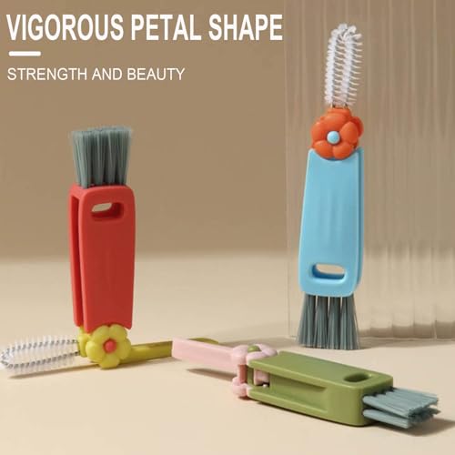 3 in 1 Cup Lid Cleaning Brush, 2024 Upgrade Crevice Cleaning Brush Set for Baby Bottle Gap Tight Spaces Cup, 3 in 1 Multifunctional Cleaning Brush Portable Cup Lid Cleaner with Brush (C4) - color: C4