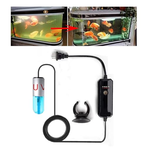 Aquarium UVC Clean Light Algae Clear Green Bloom Clean Fish Tank UVC Water Clean Lamp for Sump Pond Filter Tank (3W with Timer) - size: 3W with Timer