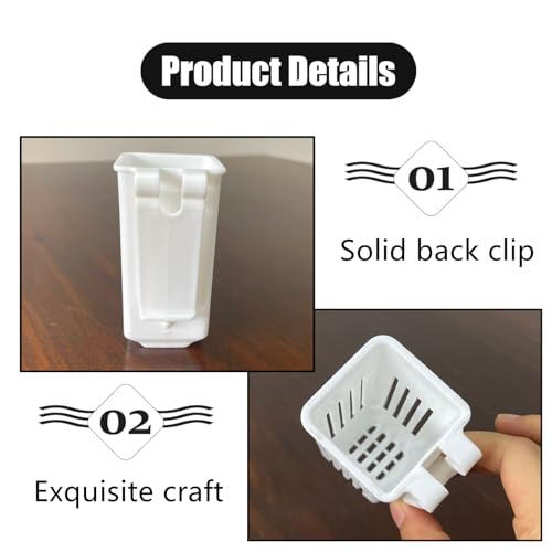 2 PCS Aquarium Plant Holder - Sturdy Hanging Planter Cups, White Fish Tank Plant Pots for Aquarium Decorations & Plant Display, White
