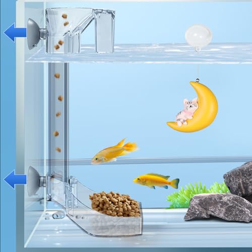 200MM Aquarium Feeding Tube Fish Feeder Tube Clear Acrylic Shrimp Feeding Tube with Hooks and Suction Cups for Aquarium Fish Tank Feeder - size: Aquarium Fish Tank Feeder-200mm