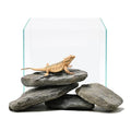 Aquarium Rocks 5lb Natural Stream Stone 3-4pcs Slate Stones for Aquascape, Fish Tank Decorations, Reptile & Turtle Habitat Basking Rock(2-7 Inches) - size: 5lb(3-4pcs)
