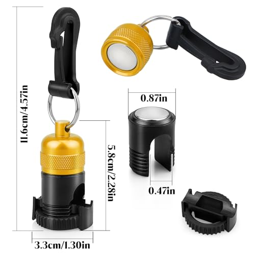 2PACK Scuba Regulator Hose Holder, Magnetic Adjustable Octopus Holder Octo Tank Retainer with Clip, Installs to Your BCD Easily! - color: Gold