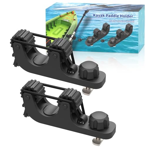 Huntury Kayak Paddle Holder, Save Kayak Track Space, Fishing Net, Fishing Poles Holder for Fishing, Track Mount Accessories