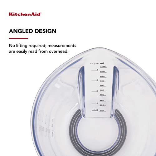 KitchenAid Universal Easy View Angled Measuring Cups, Set Of 3, Clear with Black Handles - color: Black, size: Set of 3, style: Angled