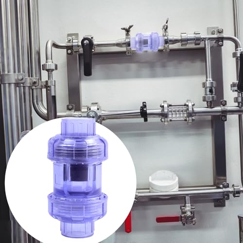 UPVC Check Valve 3/4 inch Clear Double True Union Flap Check Valve Durable for Fish Tank Pump System Non-Return Water Tube Connector Backflow Prevention