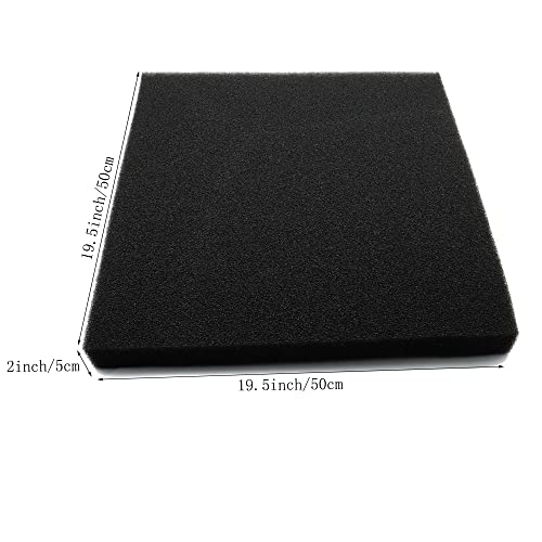 ALEGI Aquarium Filter Sponge, Biological and Mechanical Sponge Filter Pad for Fish Tank (19.5" x 19.5" x 2") - size: 19.5" x 19.5" x 2"