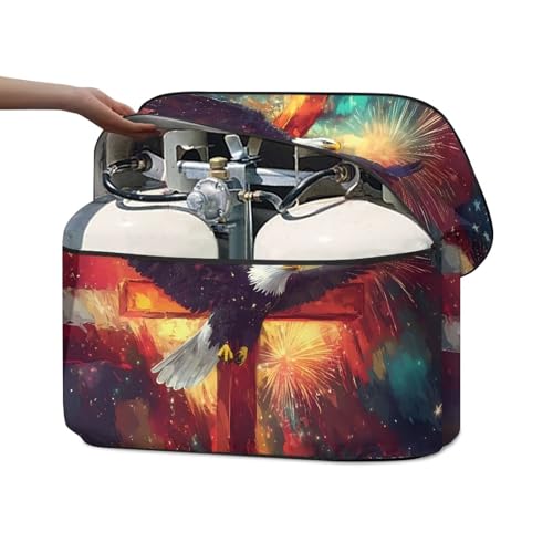 Cross Eagle Camper Propane Tank Cover Replacement Cover for RV/Trailer/Camper Waterproof RV Propane Tank Cover Easy to Install Clean - color: Cross Eagle, size: Small-Double 20LB