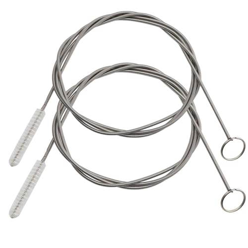 Extra Long Pipe Tube Cleaner Fridge Drain Pipe Dredging Tool Flexible Drain Brush Skinny Tube Spiral Cleaning Brush Drinking Straw Cleaner Brush Nylon Spring Aquarium Filter Brush 155CM (2)