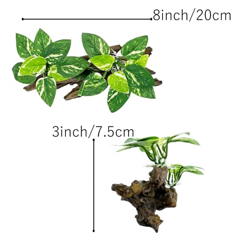 Fish Tank Decorations Aquarium Decor Ornaments Betta Silk Leaf pad Hammock Artifical Driftwood Cave Goldfish Bowl Accessories (Type-B) - color: Type-b