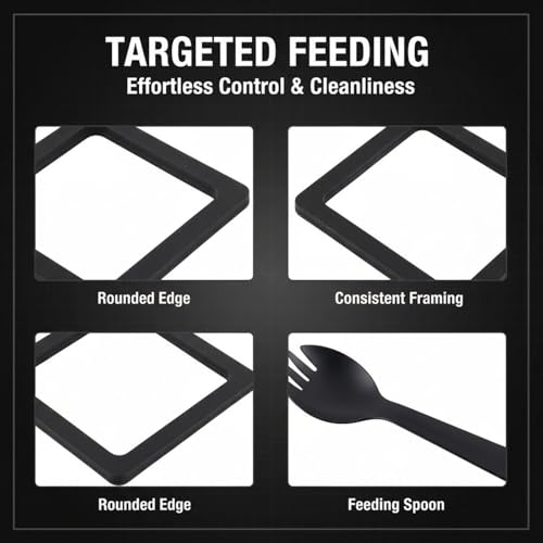 Square Floating Fish Feeding Ring Set, Aquarium Decoration with 3 Sizes, Duckweed Control Interception Tool, Prevents Food Spread, Ancient Fish Farming, Suitable for Guppies, with Spoon
