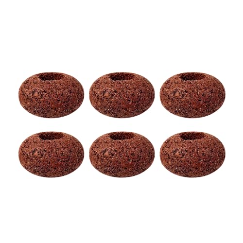 6Pcs Volcanic Rock Aquarium Hide, Plant Weight Holder, Natural Aquarium Decoration for Shrimp Fish Terrarium - size: Oval Volcanic Rock