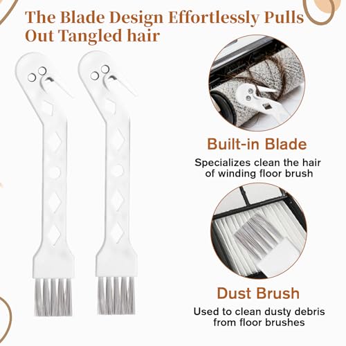 4 PCS Handheld Vacuum Brush Cleaner Tool, Universal Vacuum Brush Cleaning Tool, 2-in-1 Roller Cleaning Tools for Sweeping Robot (White) - color: White
