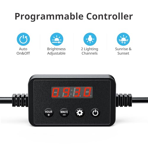 NICREW ClassicLED Plus LED Aquarium Light with Timer, 21 Watts, for 30 to 36 Inch Fish Tank Light, Daylight and Moonlight Cycle - size: 30 - 36 in