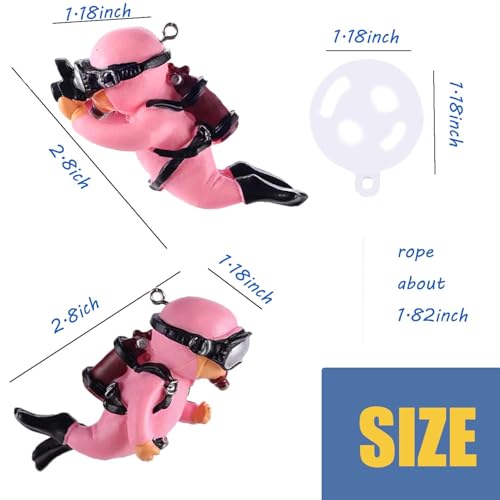 2-Pack Tank Decorations, Cute Little Diver, Aquarium Decoration Accessories Ornaments with Float Ball, Playmate for Tank Suitable for All Kinds of Fish and Tanks (Pink)