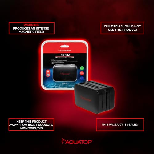 Aquatop Forza Floating Glass Cleaning Magnet 3.35 x 2.09 x 1.57 in – Ideal for 5/16-3/8 in Glass Thickness, Easy Aquarium Maintenance, MGC-08 - size: 3/8" Glass