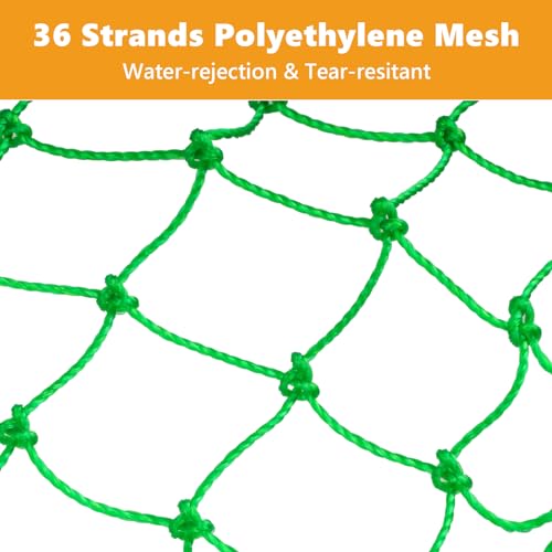 QualyQualy Large Bridge and Pier Fishing Net 32''/39'' Hoop, Foldable Drop Net Pier Fishing for Saltwater with Rope, Landing Net with Nylon Mesh, Collapsible Soft Steel Ring