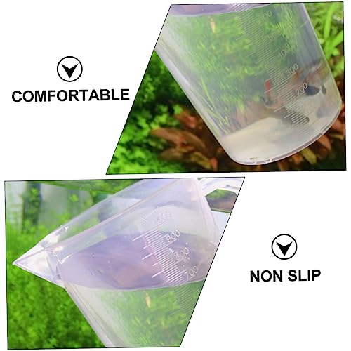 Garneck 1Pc Aquarium Scale Measuring Cup White Water Changing Tool for Fish Tanks Feeding Cup with Graduation for Liquid Dry Ingredients