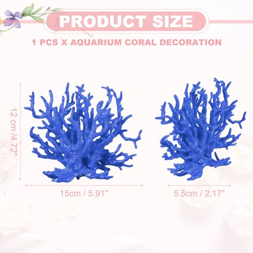 Aquarium Coral Decoration, Fish Tank Decorations Fish Tank Coral Ornaments, 5.9x2.2x4.7 Inch, (Dark Blue, 1 Pcs), Intended for Aquarium Landscaping Decor - color: Dark Blue, size: 5.9x2.2x4.7 Inch