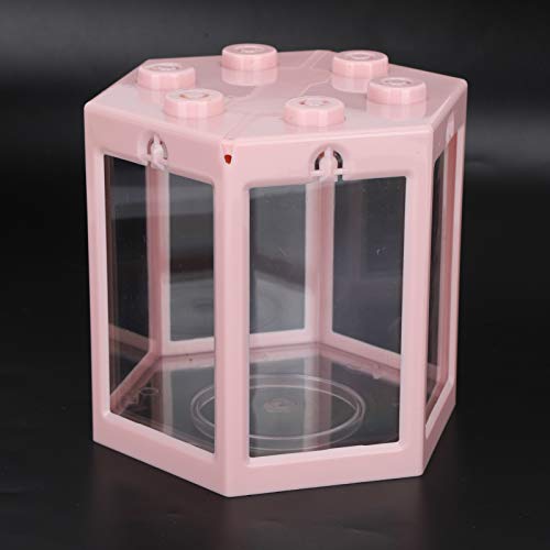 Mini Plastic Fish Small Hex Fish Portable Desktop Aquarium Fish Bowl for Office Home Decor