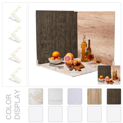 5 PCS 24X24 Inch Boards Photo Backdrop for Flat Lay, Food Photography Background, BEIYANG - color: 5 PCS Mixed Patterns 24x24