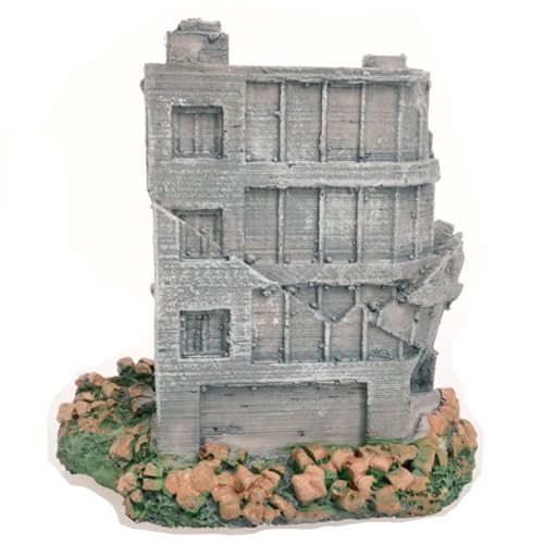 Aquarium Decor,Postwar Building Ruins Ornament Decoration for Aquarium Fish Tank GF1300 - style: war-damaged building 1300