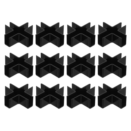 uxcell 12Pcs Plastic Glass Connector, Suitable for 8mm Thick Cross Shaped Glass to Glass Clamp, Fixing Bracket Rimless Clip Holder for Aquarium Fish Tank Display Shelves, Black - color: Black, size: 8mm