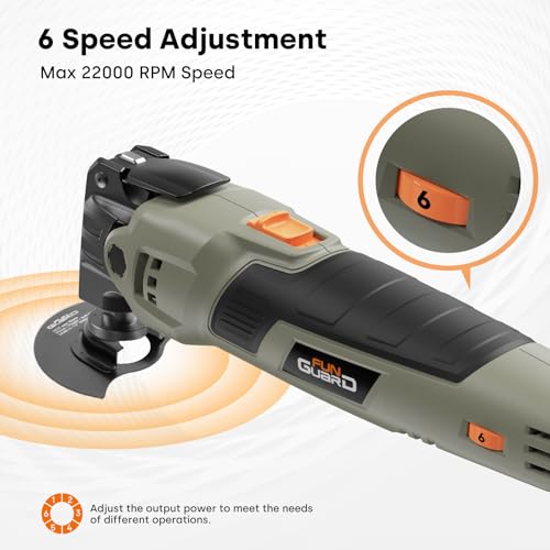 400W Oscillating Tool Kit, 6-Speed Corded Oscillating Multi-Tool with Quick Release, 4.5° Angle, Blades, Sanding Pad, Sandpapers, Scraper and Storage Bag