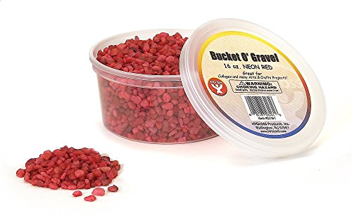 Hygloss Products Craft Rocks, Mini Stones for Art Projects - Bucket O' Gravel, Neon Red, 1 lb - color: Neon Red, size: 1 lb, style: Gravel