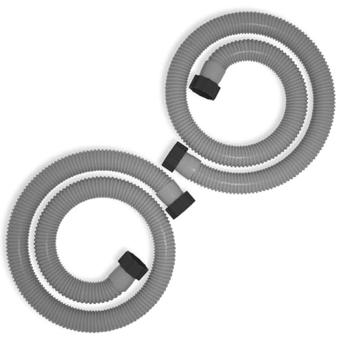 1.5" x 59" Pool Hose Replacement, Pack of 2 - Compatible with Above Ground Pools Filter Pump Hoses, Sand Filters, Saltwater Systems (1,500-2,500 GPH), Grey - color: Gray, size: 1.5" x 59"