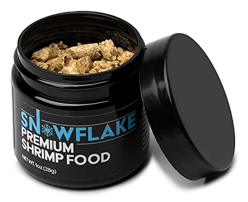 Aquatic Arts Shrimp Food Pellets for Freshwater Aquariums – Neocaridina & Sulawesi Diet, Large Snowflake Sinking Pellets for Live Aquarium Invertebrates, 1oz