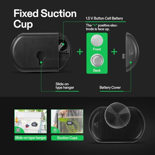 VIVOSUN 1-Pack LCD Digital Aquarium Thermometer Fish Tank Water Terrarium Temperature with Suction Cup for Turtle - size: 1 pack
