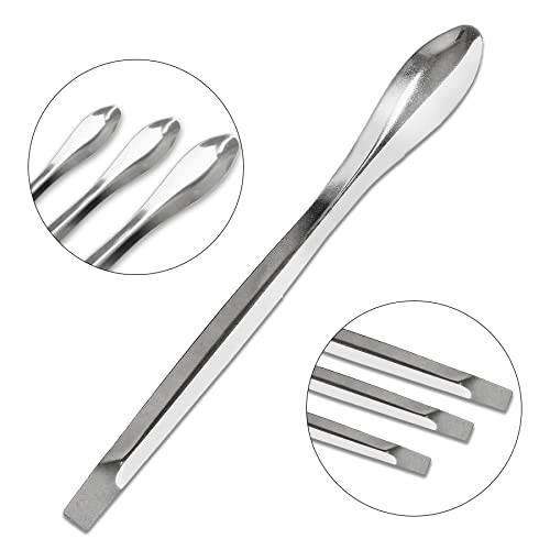 Piutouyar 15 Pcs 3 in 1 Lab Spoon Micro Lab Spatula Stainless Steel Lab Scoop for Reagent Sampling, Mixing, Measuring 105/125/140mm for a Set - size: 3 in 1 Lab Spoon