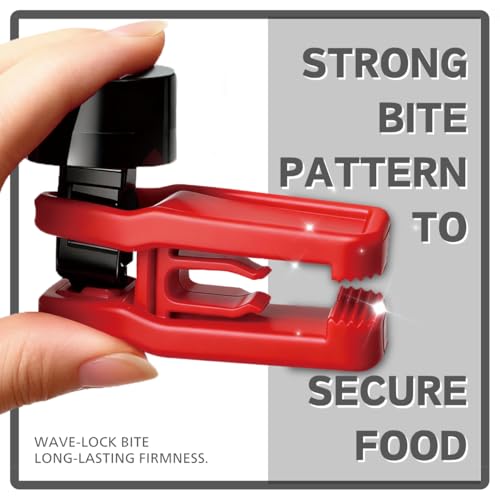 Magnetic Seaweed Feeder Clip, N52 Strong Magnet – Rust-Proof ABS, Wavy Bite Grip for Nori, Replaces Suction Cups, Saltwater Freshwater Tank Accessories up to 0.6" Glass (Red) - color: red