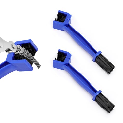 Ziciner 2 PCS Bike or Motorcycle Chain Washer, Motorcycle Chain Gear Dirt Clean Brushes, Universal Bicycle Chain Cleaning Brush Tool for Mountain Bike Heavy Duty Motorcycle (Blue) - color: Blue-2pcs