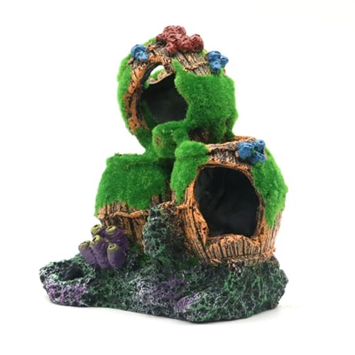 Shrimp Breeding Protectors Fish Tanks Barrels Hideouts Aquariums Ornaments Fishbowls Accessories Realistic Barrels Cave - color: LMC20765