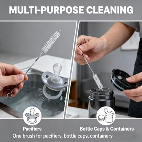 Straw Cleaner Brush 4 Pack, Extra Long Cleaning Brush for Water Bottle and Tubes, Drinking Straw Cleaning Brush Set 10 Pack