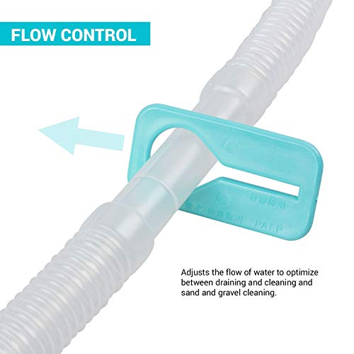TERA PUMP TRFTCLN Aquarium Gravel Cleaner (BPA Free) Aquarium Sand Cleaner/Water Siphon with Long Nozzle & Water Flow Controller (10-20 Gallon Tank) - size: Large