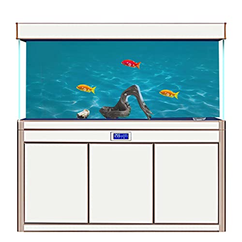 Aquarium Poster, Underwater Paper Cling Sticker with Sea Water Pattern Aquarium Wallpaper Background Decoration Picture PVC Adhesive Poster (61 * 30CM)