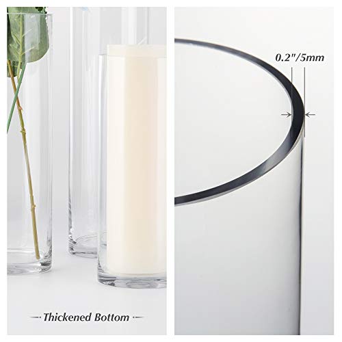 WGVI Quality Thick Weighted Clear Cylinder Glass Vases, 3" W x 16" H, Skinny Bud Tall Vase Floral Bouquet Flower Arrangements Wedding Centerpieces Container Candle Holders Home Decor, 1 Piece - size: 3"x16"H