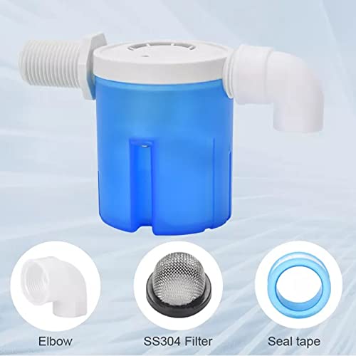 Float Valve 3/4" Side Inlet Male Automatic Water Level Control Valve for Tanks, Towers, Pools, Troughs, Aquariums - Blue - size: 3/4" side
