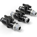 TAILONZ PNEUMATIC 1/4 Inch Tube OD x 1/4 Inch NPT Thread Ball Valve Air Flow Control Valve Push to Connect Fitting BVC-1/4-N2（Pack of 3） - size: 1/4"OD x 1/4"NPT/3PCS