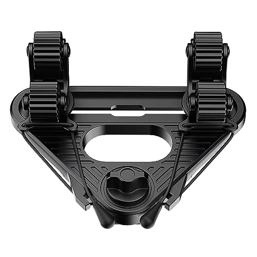 Dual Kayak Paddle Holder, Multi-Functional Kayak Paddle Holder, Dual Head Kayak Track Mount Accessories with Two Security Tethers - Kayak Oar/Fishing Net/Gaff Holder for Fishing