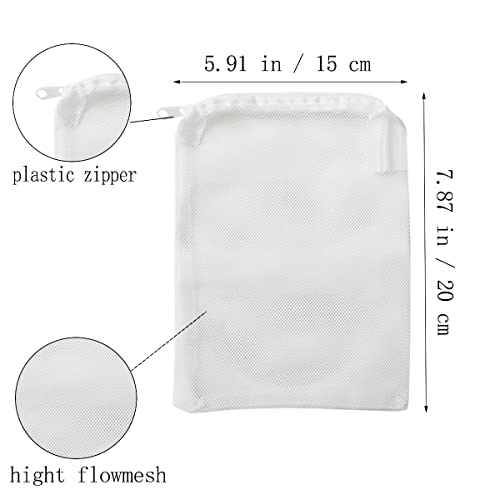 10 Pcs Tanks Filter Media Bags, Aquarium Bag, Fish Tank Mesh with Zipper Reusable Bags.for Activated Carbon, Ceramic Rings, etc
